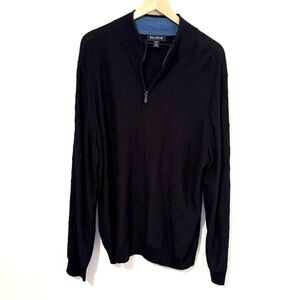 Jos. A. Bank Navy Zip Up‎ Sweater Sleek Knit Design XXL